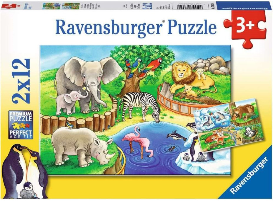 RAVENSBURGER Puzzle Zvířátka v zoo 2x12 dílků