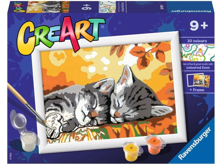 RAVENSBURGER CreArt Malování podle čísel: Podzimní koťata 18x13cm