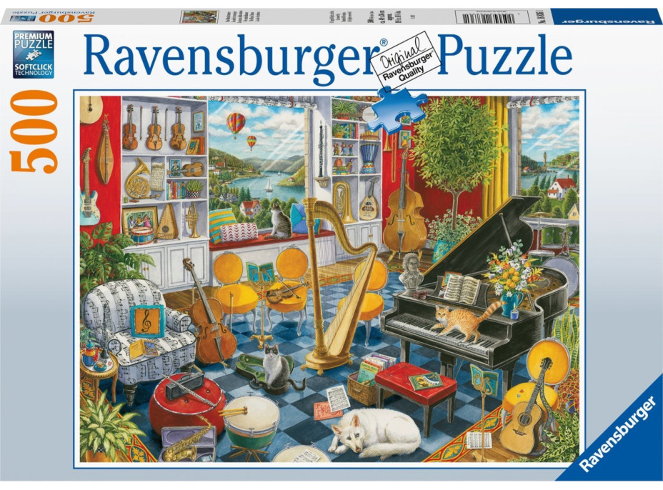 RAVENSBURGER Puzzle Hudební místnost 500 dílků