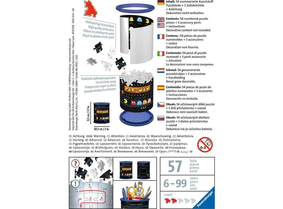 RAVENSBURGER 3D puzzle stojan: Pac-Man 57 dílků