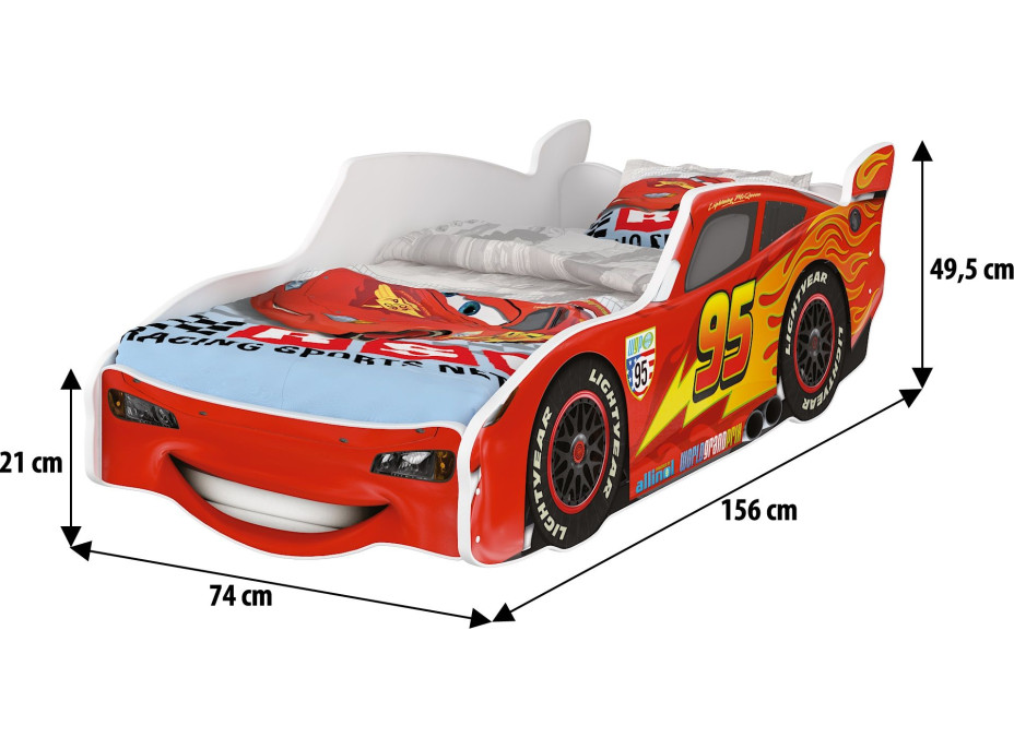 Dětská autopostel Disney 140x70 - BLESK MCQUEEN