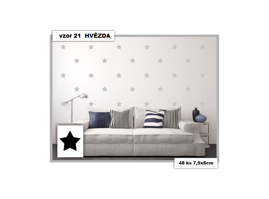 Samolepky DECOR COLOR vzor 21 - HVĚZDA