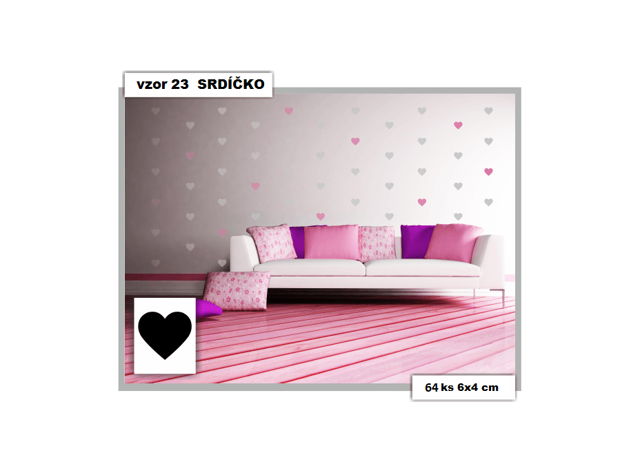 Samolepky DECOR COLOR vzor 23 - SRDÍČKO