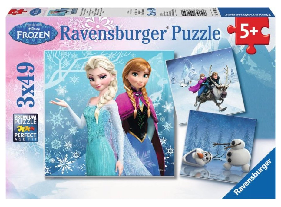 RAVENSBURGER Puzzle Ledové království: Zimní dobrodružství 3x49 dílků