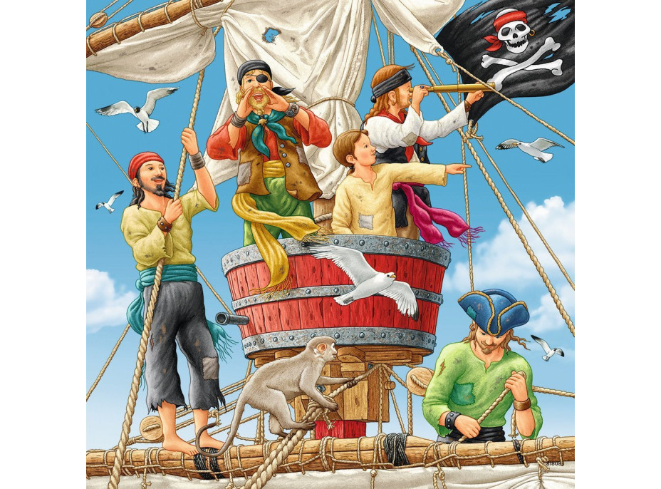 RAVENSBURGER Puzzle Pirátská dobrodružství 3x49 dílků