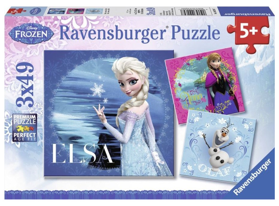 RAVENSBURGER Puzzle Ledové království 3x49 dílků