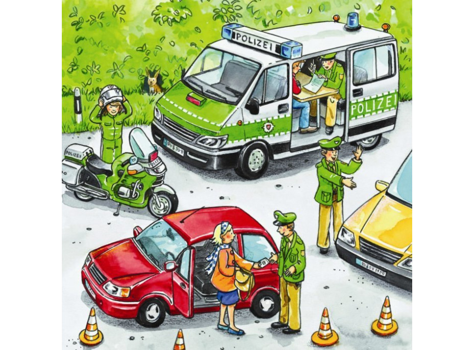 RAVENSBURGER Puzzle Policie v akci 3x49 dílků