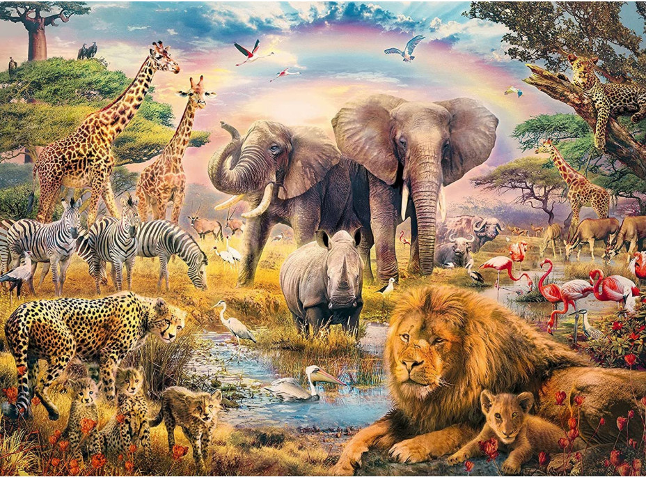 RAVENSBURGER Puzzle Africká savana XXL 100 dílků