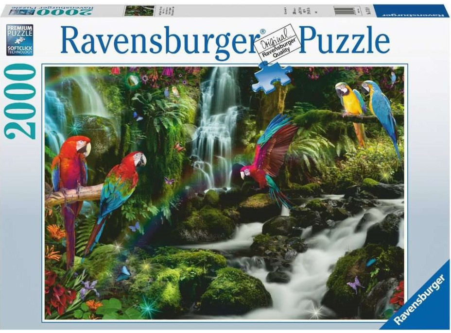 RAVENSBURGER Puzzle Barevní papoušci v džungli 2000 dílků