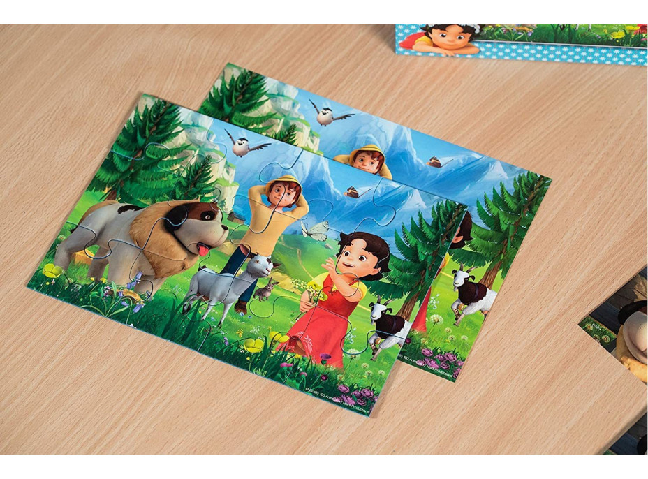 RAVENSBURGER Puzzle Heidi: Společný čas na horách 2x12 dílků