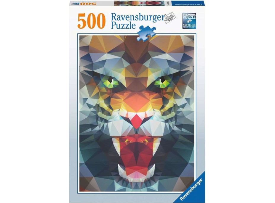 RAVENSBURGER Puzzle Polygonový tygr 500 dílků