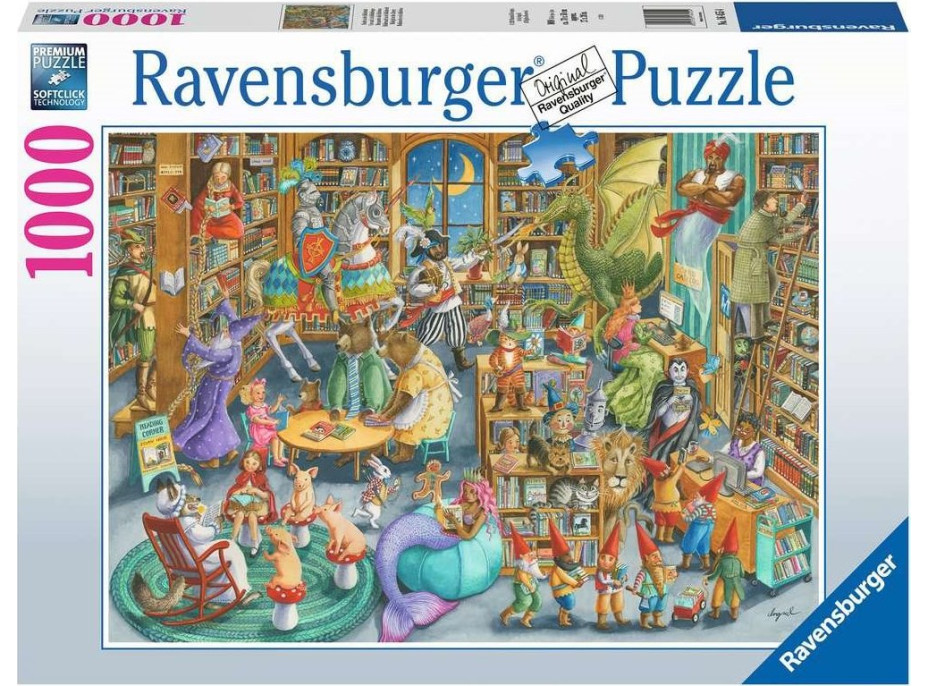 RAVENSBURGER Puzzle Půlnoc v knihovně 1000 dílků