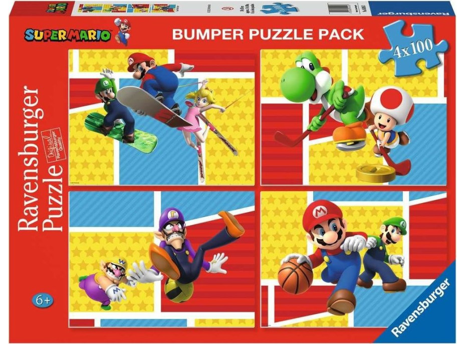 RAVENSBURGER Puzzle Super Mario 4x100 dílků