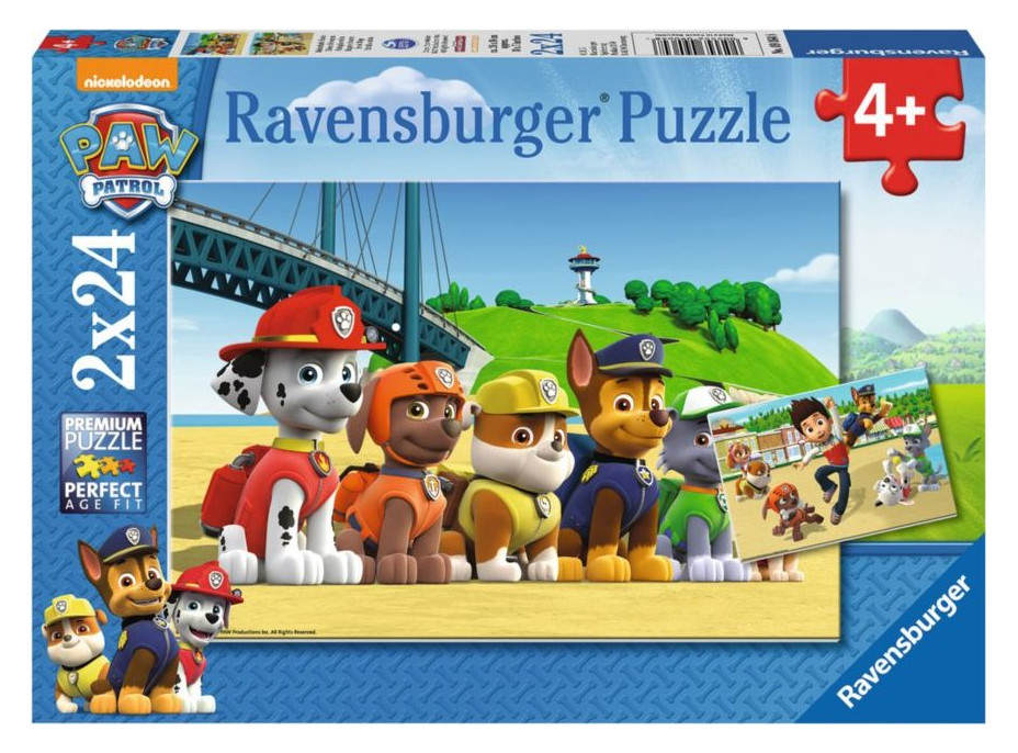 RAVENSBURGER Puzzle Tlapková patrola: Psí hrdinové 2x24 dílků