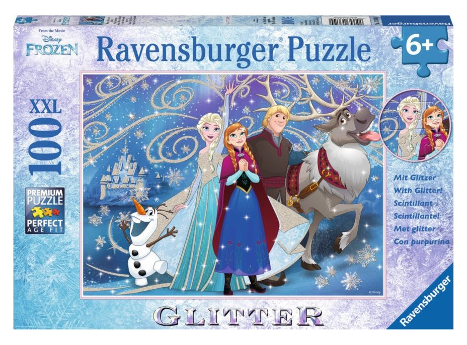 RAVENSBURGER Třpytivé puzzle Ledové království XXL 100 dílků