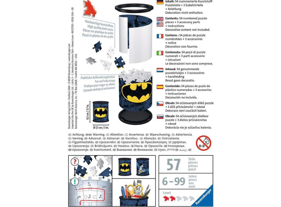 RAVENSBURGER 3D puzzle stojan: Batman 57 dílků