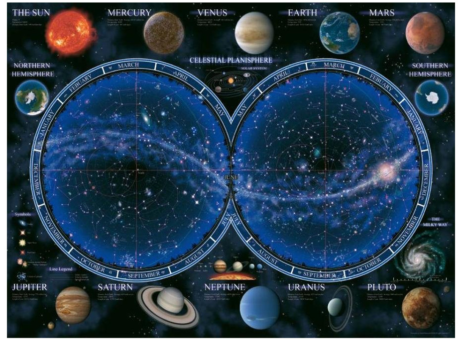 RAVENSBURGER Puzzle Hvězdná mapa oblohy 1500 dílků