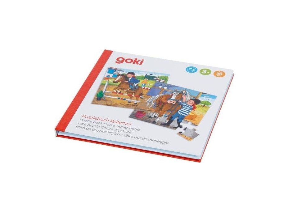 GOKI Magnetická puzzle kniha Jezdecká stáj 2x20 dílků