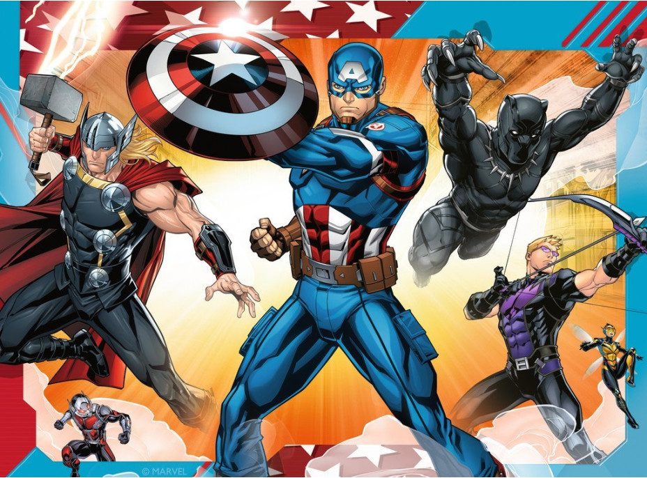 RAVENSBURGER Puzzle Avengers: Nejmocnější hrdinové země 4v1 (12,16,20,24 dílků)