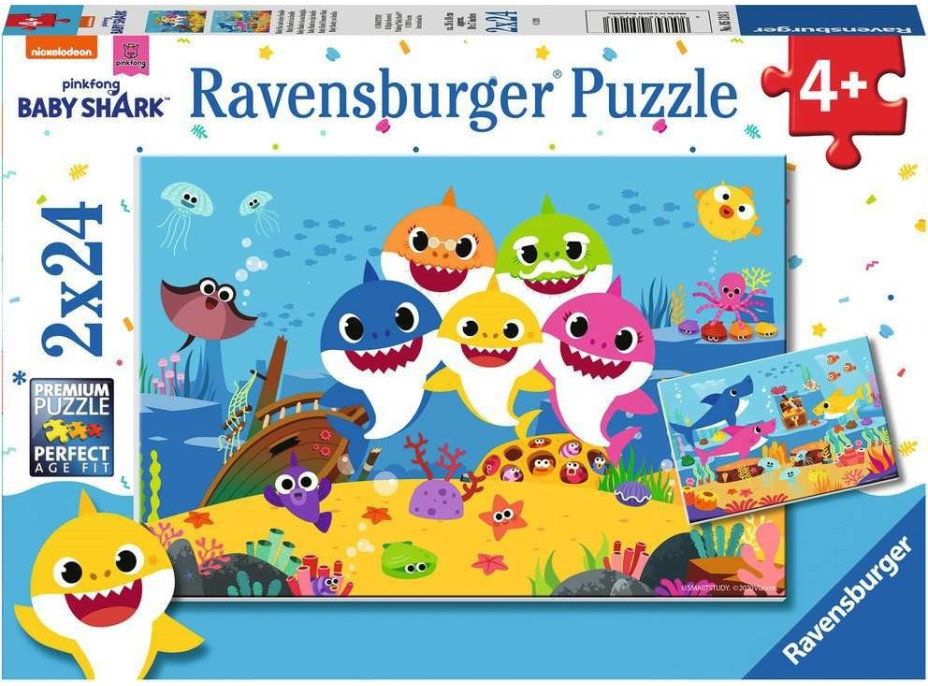 RAVENSBURGER Puzzle Baby Shark 2x24 dílků