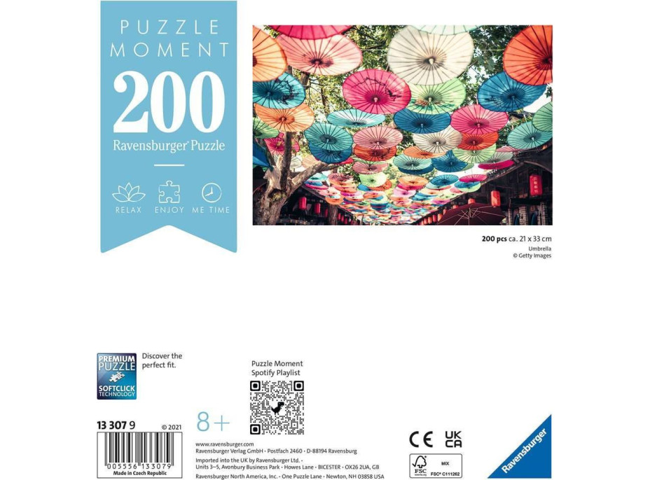 RAVENSBURGER Puzzle Moment: Deštníky 200 dílků