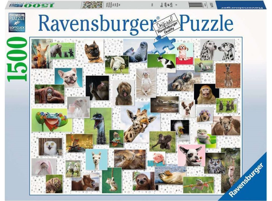 RAVENSBURGER Puzzle Koláž se zvířecími ksichtíky 1500 dílků
