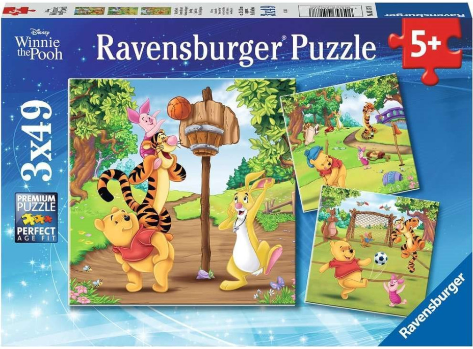 RAVENSBURGER Puzzle Medvídek Pú 3x49 dílků