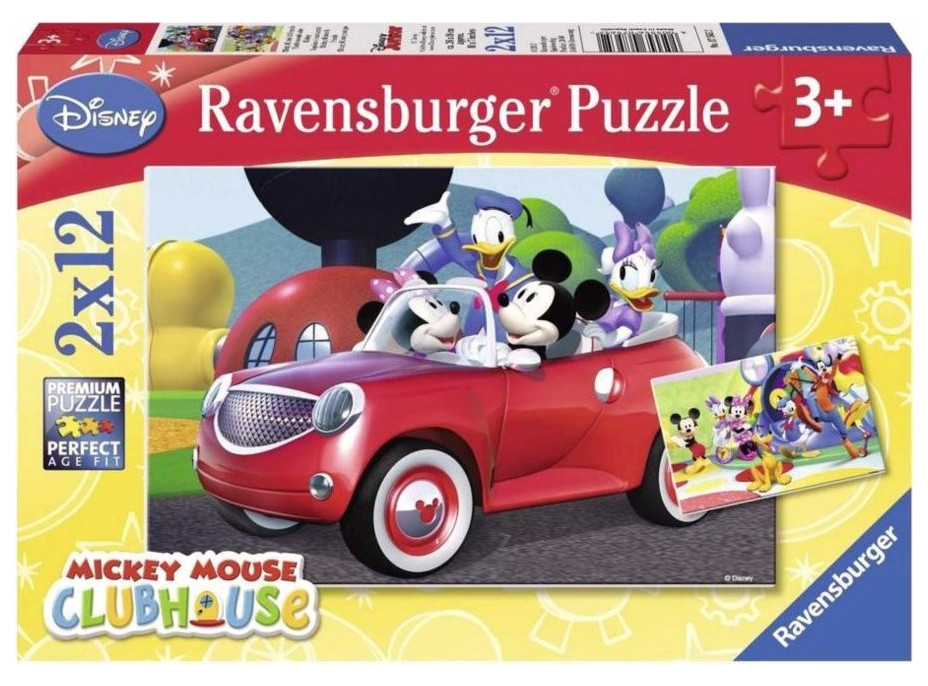 RAVENSBURGER Puzzle Mickey Mouse s přáteli 2x12 dílků