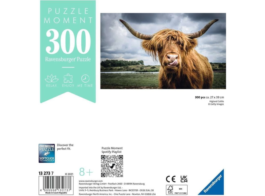 RAVENSBURGER Puzzle Moment: Highlandský skot 300 dílků