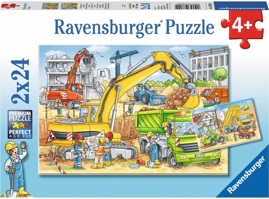 RAVENSBURGER Puzzle Práce na stavbě 2x24 dílků