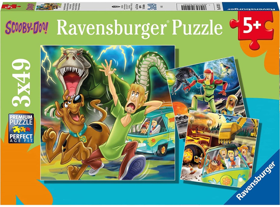 RAVENSBURGER Puzzle Scooby Doo: Noční děsy 3x49 dílků