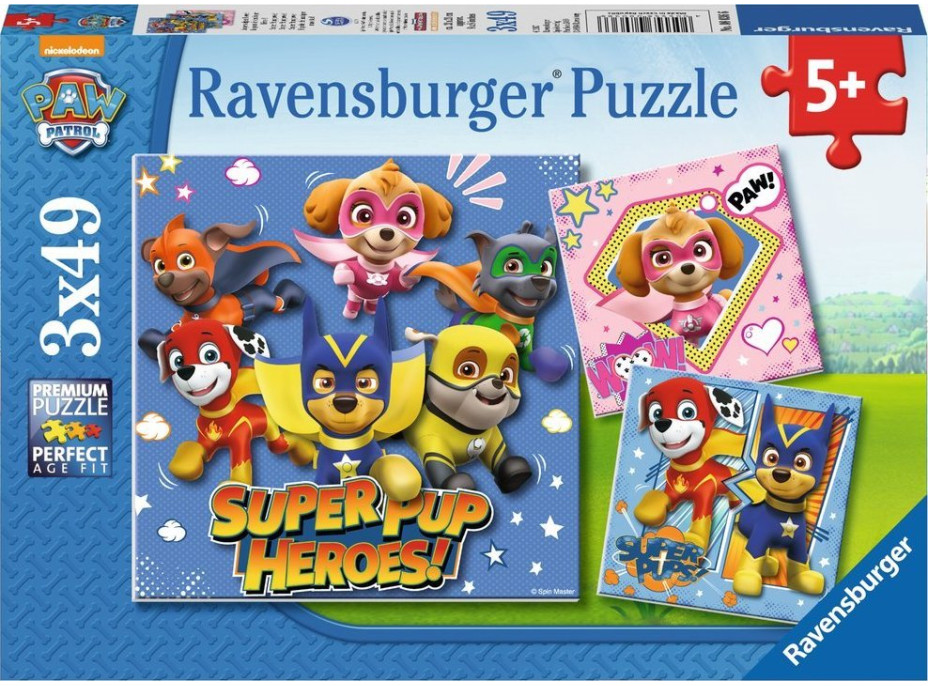 RAVENSBURGER Puzzle Tlapková patrola 3x49 dílků