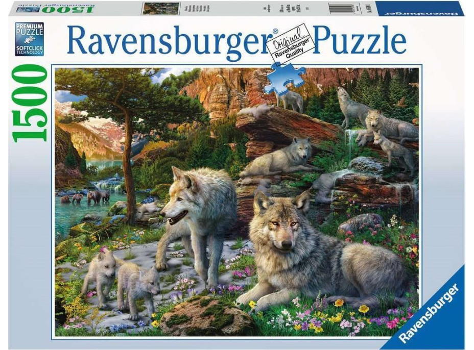 RAVENSBURGER Puzzle Vlci na jaře 1500 dílků