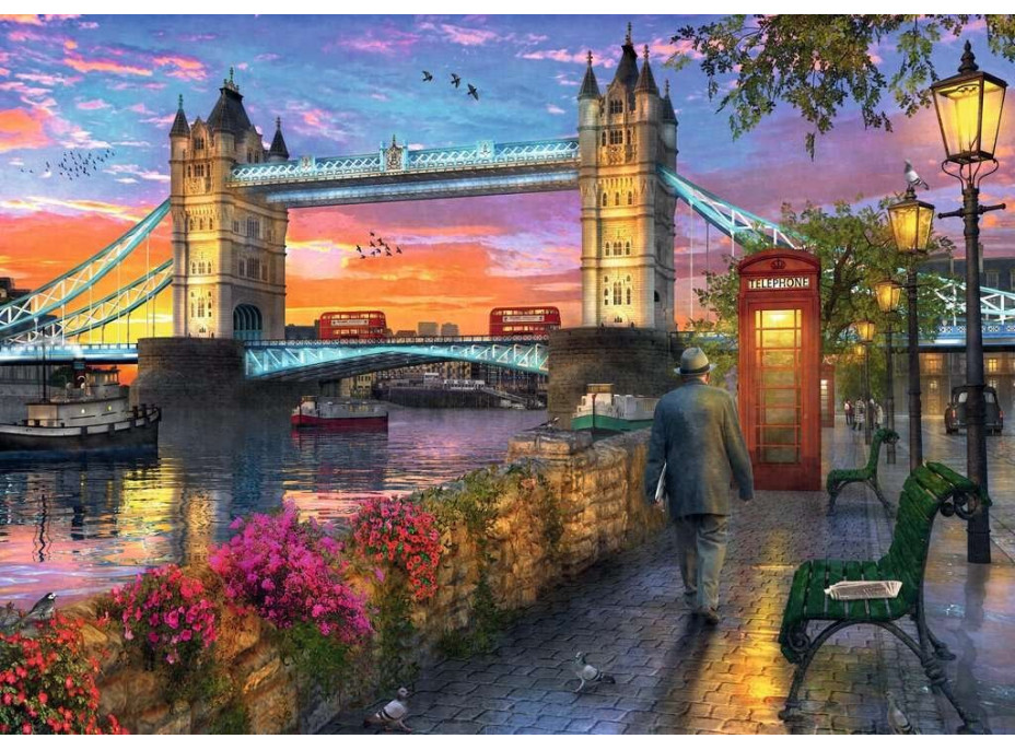 RAVENSBURGER Puzzle Západ slunce nad Tower Bridge 1000 dílků