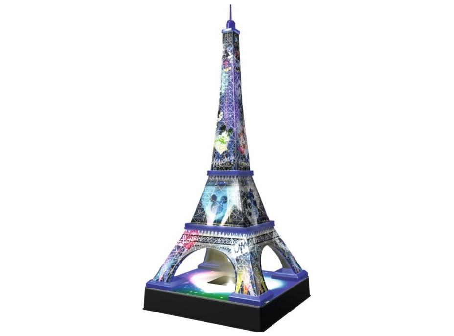 RAVENSBURGER Svítící 3D puzzle Noční edice Eiffelova věž Disney 216 dílků