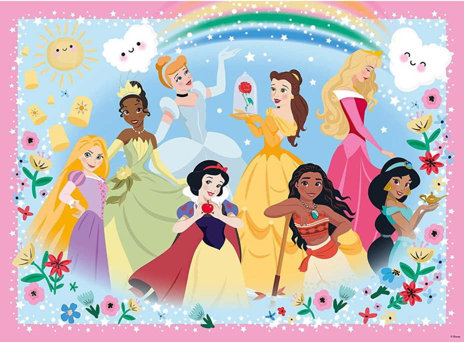 RAVENSBURGER Třpytivé puzzle Disney princezny: Silné, krásné a neuvěřitelně odvážné XXL 100 dílků