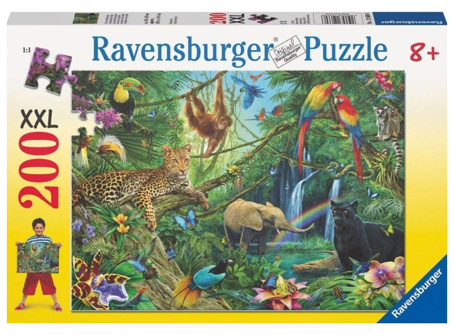 RAVENSBURGER Puzzle Zvířata v džungli XXL 200 dílků