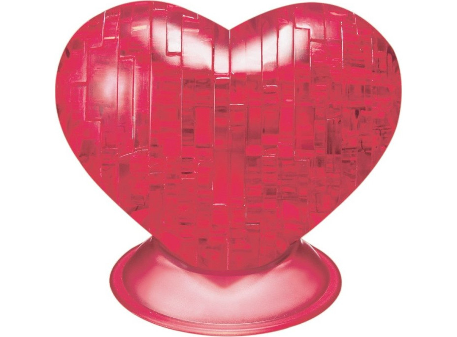 HCM KINZEL 3D Crystal puzzle Srdce červené 46 dílků