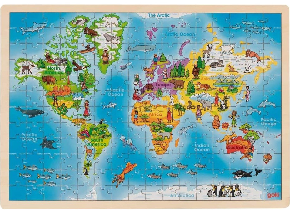 GOKI Dřevěné puzzle Náš svět 192 dílků