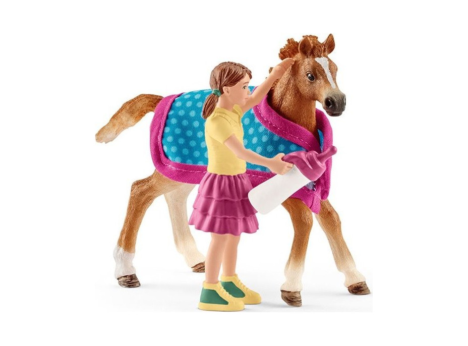 SCHLEICH Horse Club® 42361 Hříbě s dívkou a příslušenstvím