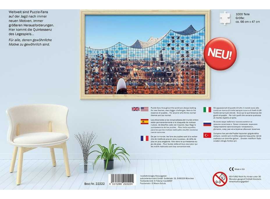 PULS ENTERTAINMENT Puzzle Odraz Hamburku v Labské filharmonii 1000 dílků