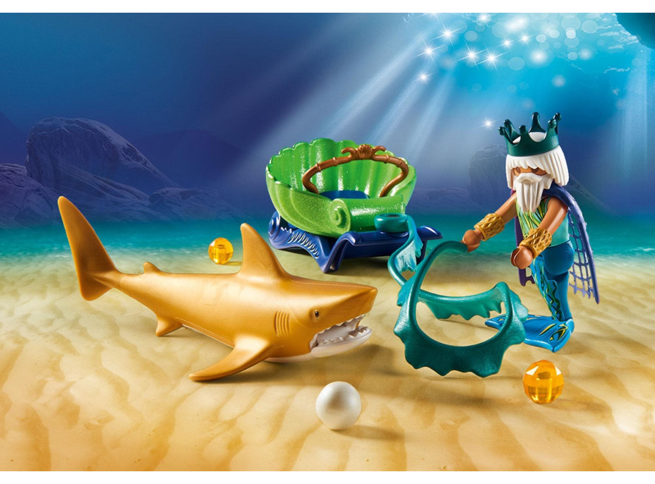 PLAYMOBIL® Magic 70097 Král moří se žraločím kočárem