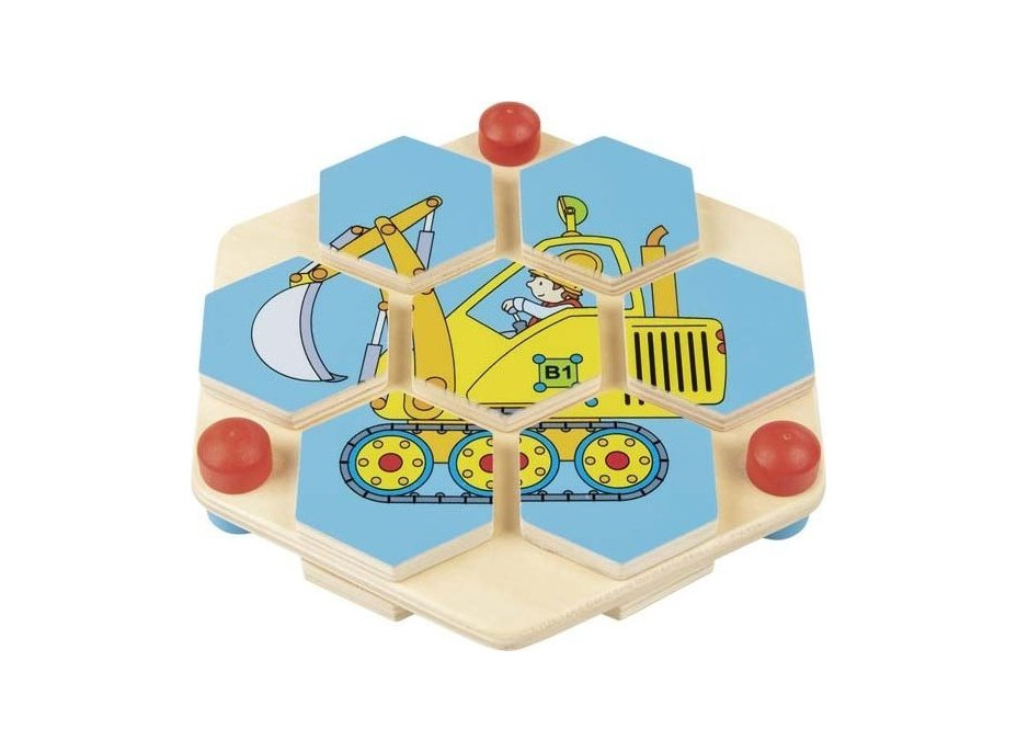 GOKI Puzzle hexagon Stavební stroje