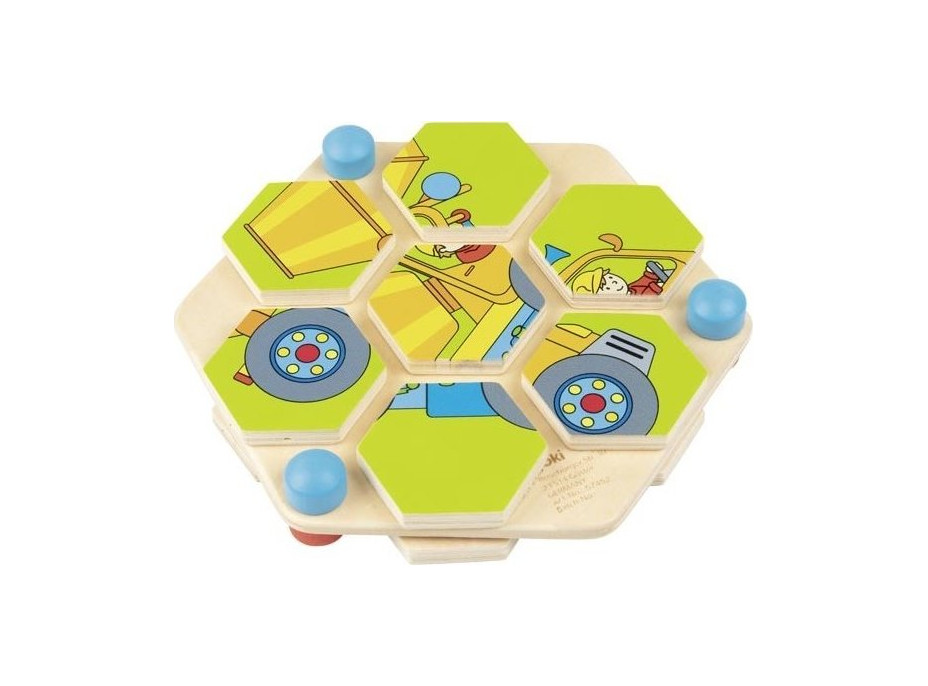 GOKI Puzzle hexagon Stavební stroje