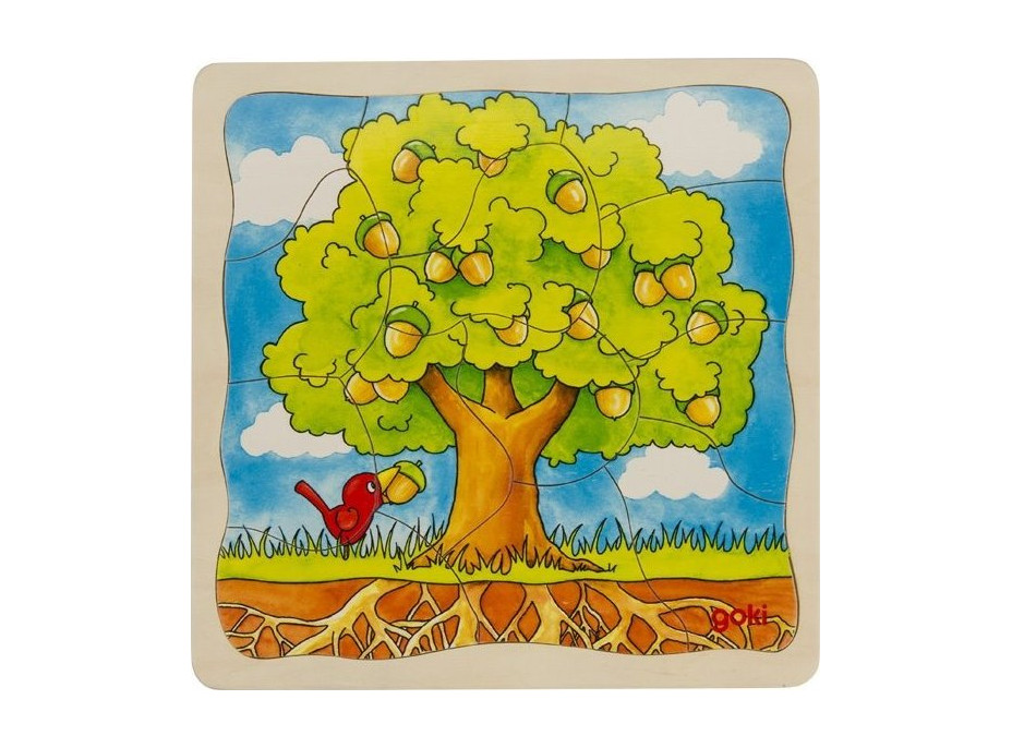 GOKI Vývojové dřevěné puzzle Strom