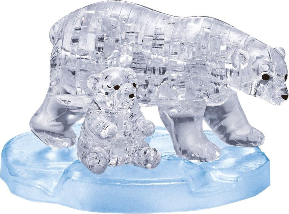HCM KINZEL 3D Crystal puzzle Lední medvědice s mládětem 40 dílků