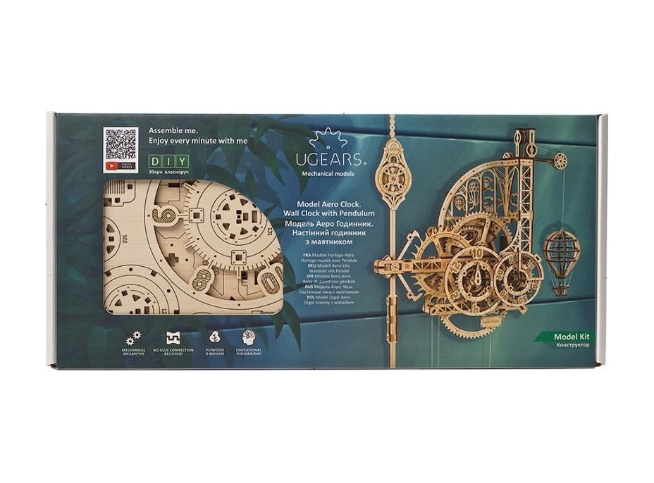 UGEARS 3D puzzle Aero Clock s kyvadlem 320 dílků