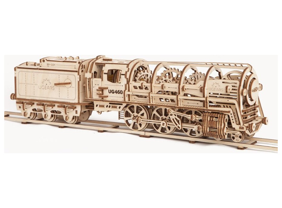 UGEARS 3D puzzle Parní lokomotiva s vagónem 443 dílků
