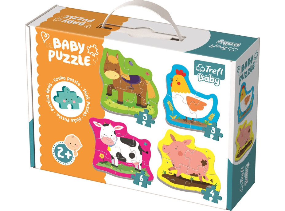 TREFL Baby puzzle Zvířata na farmě 4v1 (3,4,5,6 dílků)