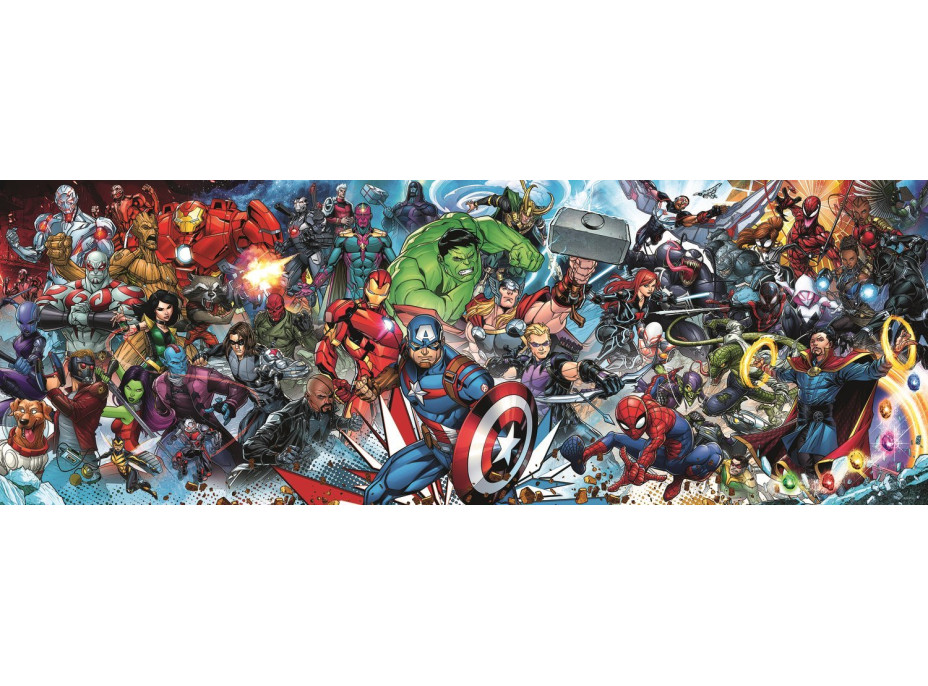 TREFL Panoramatické puzzle Svět Marvelu 1000 dílků